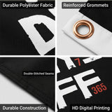 No Days Off 24/7/365 Flag 3x5 FT Motivational Inspirational Grunge Black White Red Banner Wall Decor Gym Office Indoor Hanging Polyester