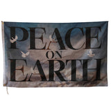 3x5ft Flag PEACE ON EARTH Polyester UV Protected Heavy Duty with Brass Grommets Custom Design Available for Wall Yard Decor