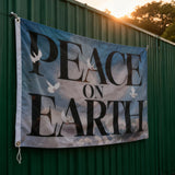 3x5ft Flag PEACE ON EARTH Polyester UV Protected Heavy Duty with Brass Grommets Custom Design Available for Wall Yard Decor