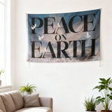3x5ft Flag PEACE ON EARTH Polyester UV Protected Heavy Duty with Brass Grommets Custom Design Available for Wall Yard Decor