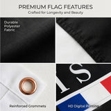 Paris Je T'Aime Flag 3x5 FT French Flag Elegant Minimalist Black White Blue Red Banner Wall Decor Indoor Outdoor Hanging Polyester