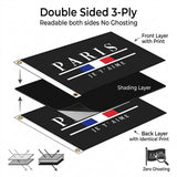 Paris Je T'Aime Flag 3x5 FT French Flag Elegant Minimalist Black White Blue Red Banner Wall Decor Indoor Outdoor Hanging Polyester