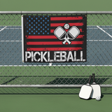 3x5FT Pickleball USA Flag Distressed Patriotic Sports Banner Polyester Customizable For Yard Garage