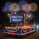 3x5FT Proud To Be American Flag, Navy Blue Patriotic Banner with Red Border & Stars, Polyester Wall Hanging with Brass Grommets for Independence Day