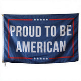3x5FT Proud To Be American Flag, Navy Blue Patriotic Banner with Red Border & Stars, Polyester Wall Hanging with Brass Grommets for Independence Day