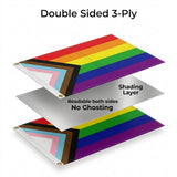 3x5 Ft Progress Pride Flag, Rainbow LGBTQ Pride Flag with Inclusive Chevron Design for Home, Outdoor, Wall and Event Decoration