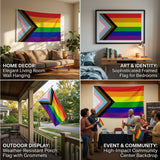 3x5 Ft Progress Pride Flag, Rainbow LGBTQ Pride Flag with Inclusive Chevron Design for Home, Outdoor, Wall and Event Decoration