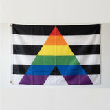 3x5 Ft Progress Pride Flag, Rainbow LGBTQ Pride Flag with Inclusive Chevron Design for Home, Outdoor, Wall and Event Decoration
