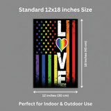 LGBT Pride Love Garden Flag 12x18 Inch Rainbow Heart USA Star Stripe Black Banner Yard Lawn Outdoor Seasonal Hanging Polyester Decor