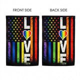 LGBT Pride Love Garden Flag 12x18 Inch Rainbow Heart USA Star Stripe Black Banner Yard Lawn Outdoor Seasonal Hanging Polyester Decor