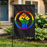 LGBT Pride Love Garden Flag 12x18 Inch Rainbow Heart USA Star Stripe Black Banner Yard Lawn Outdoor Seasonal Hanging Polyester Decor