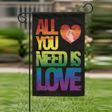 LGBT Pride Love Garden Flag 12x18 Inch Rainbow Heart USA Star Stripe Black Banner Yard Lawn Outdoor Seasonal Hanging Polyester Decor