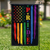 LGBT Pride Love Garden Flag 12x18 Inch Rainbow Heart USA Star Stripe Black Banner Yard Lawn Outdoor Seasonal Hanging Polyester Decor