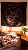 Motley Crue Inverted Pentagram Flag 3x5ft Waterproof Polyester for Indoor Outdoor Metalhead Decor