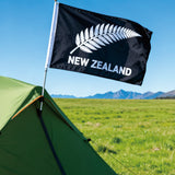 3x5ft New Zealand Silver Fern Flag, Black & White Polyester Banner with Brass Grommets, Ideal for All Blacks Matches & National Pride Displays, Customizable