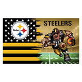 NFL Steelers Polyester Digital Printing 3x5ft Outdoor Banner with Brass Grommets