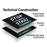 Stop Talking Start Doing Flag 3x5 FT Motivational Inspirational Quote Black Banner Wall Decor Gym Office Indoor Hanging Polyester