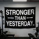 3x5ft Stronger Than Yesterday Flag Motivational Polyester Banner for Gym