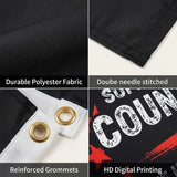 Support The Country You Live In Flag 3x5 FT Patriotic Grunge Black Red White Star Banner Wall Decor Indoor Outdoor Hanging Polyester