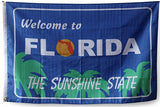 Welcome to Florida The Sunshine State Flag 3x5 Ft - Vivid Color, Fade Resistant Polyester Banner with Brass Grommets for Outdoor Indoor Decoration