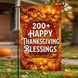 Thanksgiving Garden Flag 12x18 Inch Cornucopia Pumpkin Harvest Autumn Fall Yard Lawn Outdoor Seasonal Holiday Decoration Polyester