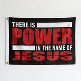 Jesus Is Our Peace Flag 3x5 FT Christian Faith Bold Black White Banner Wall Decor Church Home Indoor Outdoor Hanging Polyester