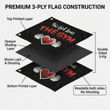 This Girl Loves The Gym Flag 3x5 FT Fitness Dumbbell Heart Banner Black Red Wall Decor Home Gym Studio Indoor Hanging Polyester
