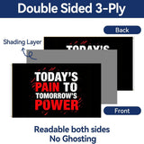 3x5 FT Today's Pain to Tomorrow's Power Flag Motivational Gym Banner Inspirational Fitness Wall Decor for Home Workout Room