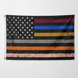 First Responder USA Flag 3x5 FT Police Firefighter Military Nurse EMS Dispatch Patriotic Banner Wall Decor Indoor Outdoor Hanging Polyester