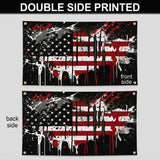 USA American Flag 3x5 FT Grunge Drip Paint Splatter Patriotic Black Red White Banner Wall Decor Indoor Outdoor Hanging Polyester