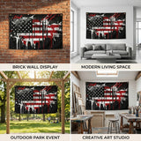 USA American Flag 3x5 FT Grunge Drip Paint Splatter Patriotic Black Red White Banner Wall Decor Indoor Outdoor Hanging Polyester
