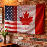 Ameri-Can Flag 3x5ft Polyester American Canadian Fusion Flag for Cabin Event Decor