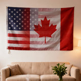 Ameri-Can Flag 3x5ft Polyester American Canadian Fusion Flag for Cabin Event Decor