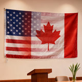 Ameri-Can Flag 3x5ft Polyester American Canadian Fusion Flag for Cabin Event Decor