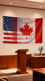 Ameri-Can Flag 3x5ft Polyester American Canadian Fusion Flag for Cabin Event Decor