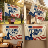 3x5 FT Veterans Day Flag, Honoring All Who Served Patriotic Banner, Veteran Memorial Decor for Home, Yard, Porch and Events
