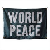 3x5ft "WORLD PEACE" Flag, Dark Green Polyester Banner with Brass Grommets, Ideal for Peace Rallies & Home Decor, Customizable