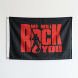 I Love Rock N Roll Flag 3x5 FT Grunge Distressed Red Heart Black White Music Banner Wall Decor Indoor Outdoor Hanging Polyester