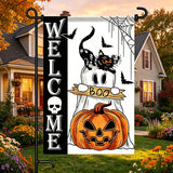 Happy Halloween the Ritchies Garden Flag - 12x18 inches, 110D Knitted Polyester, Reflective Heron Design, Double Sided