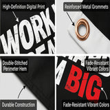Work Hard Dream Big Flag 3x5 FT Motivational Inspirational Grunge Black White Red Banner Wall Decor Gym Office Indoor Hanging Polyester