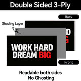Work Hard Dream Big Flag 3x5 FT Motivational Inspirational Grunge Black White Red Banner Wall Decor Gym Office Indoor Hanging Polyester
