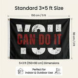 You Can Do It 3x5 Ft Inspirational Motivational Flag, Positive Quote Banner for Home Gym Office Wall Decor