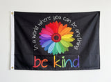 Kindness Matters Flag 3x5 FT Grunge Paint Splatter Inspirational Black Red White Banner Wall Decor Indoor Outdoor Hanging Polyester