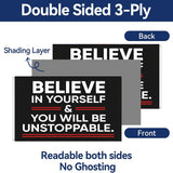 Believe In Yourself You Will Be Unstoppable Flag 3x5 FT Motivational Quote Banner Indoor Outdoor Wall Hanging Decoration