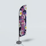 Sinonarui Flowers Advertising Custom Feather Razor Flags Blade Angled Flag for Display