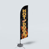 Sinonarui Hamburger Hot Dogs Advertising Custom Feather Razor Flags Blade Angled Flag for Display