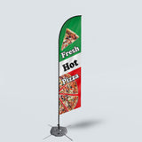 Sinonarui Pizza Advertising Custom Feather Razor Flags Blade Angled Flag for Display