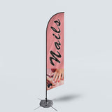 Sinonarui Nails Advertising Custom Feather Razor Flags Blade Angled Flag for Display