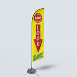 Sinonarui Look Raspados Advertising Custom Feather Razor Flags Blade Angled Flag for Display