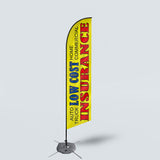 Sinonarui Insurance Advertising Custom Feather Razor Flags Blade Angled Flag for Display